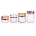 round transparent 50ml 80ml 90ml 110ml 1oz 2oz 3oz 4oz glass jars with child resistant CR cap electroplated